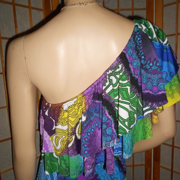 Nawty Fox Multicolor Single Shoulder Maxi Dress - Picture 9 of 9